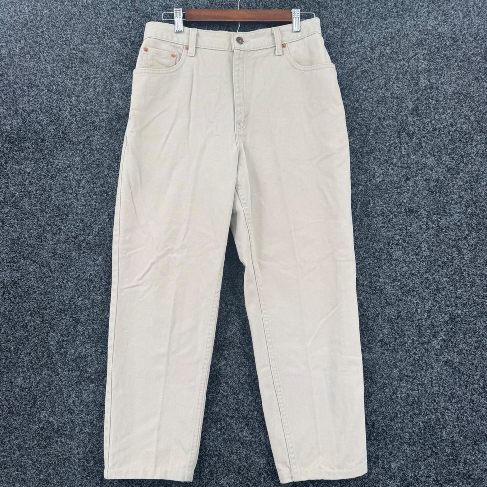 Vintage Levis 550 Relaxed Fit Tapered Leg Beige Jeans Made in USA 12 Reg 29x27.5